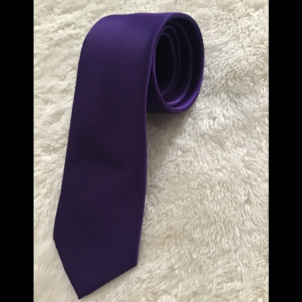 Puccini neck tie purple NEW Regency purple 25” long wedding business att…